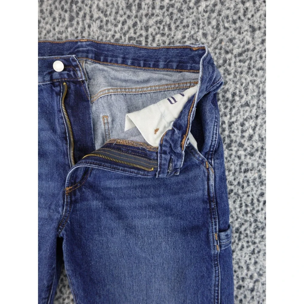 Gap Carpenter Shorts Mens 30 Blue Cut Off‎ Raw Hem Denim Utility